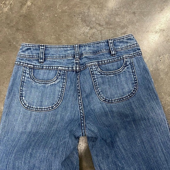 Bica Cheia by Anthropologie Medium Blue Bell Bottom Wide Leg Jeans Size 27 - Picture 4 of 11